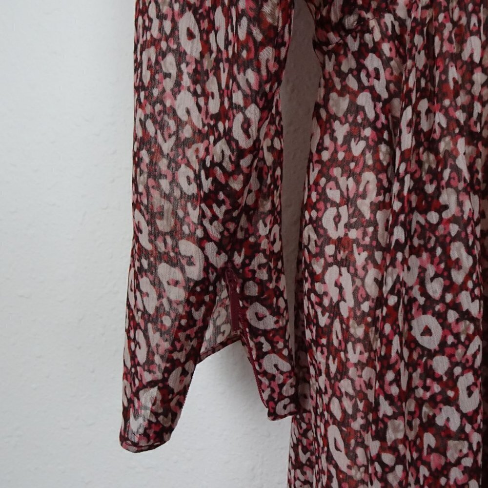 Ted Baker Vallyy Midi Dress Size 8 Ted Size 3 Animal Print Flowy Boho Peasant - Picture 7 of 14